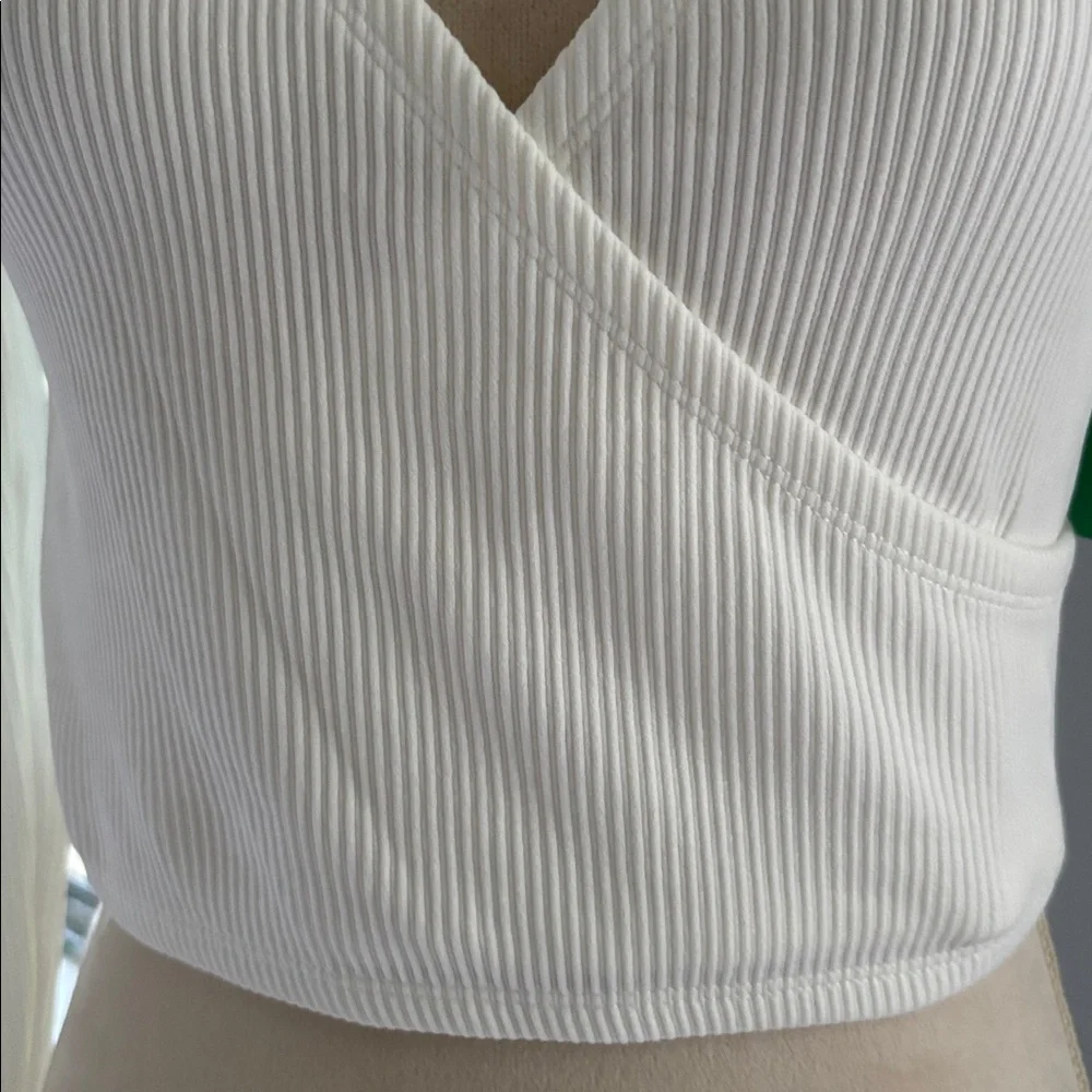 Forever 21 Cream Ribbed Wrap Top - Picture 3 of 6
